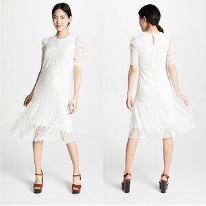 See By Chloe romantic lace tiered midi dress, size 34